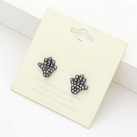 Rhinestone Paved Hand Stud Earrings