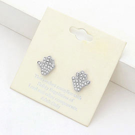 Rhinestone Paved Hand Stud Earrings