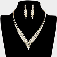 V-Neck Collar Rhinestone Necklace