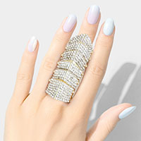 Crystal Pave Armor Stretch Ring