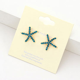 Crystal Starfish Stud Earrings