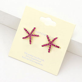 Crystal Starfish Stud Earrings