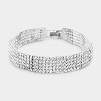 Rippled Rhinestone Evening Bracelet