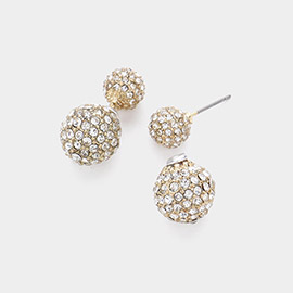 Double Sided Crystal Disco Ball Peekaboo Earrings