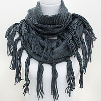 Acrylic Infinity Fringe Scarf