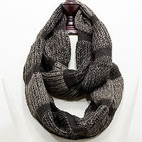 Striped Acrylic Infinity Scarf