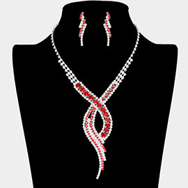 Swirl Rhinestone Paved Necklace