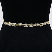 Rhinestone Twist Organza Fabric Belt