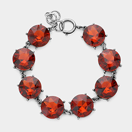 Round Glass Link Bracelet