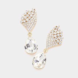 Crystal rhinestone teardrop evening earrings