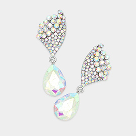 Crystal Rhinestone Teardrop Evening Earrings