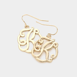 -K- Script Monogram Earrings