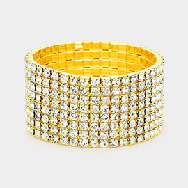 8-Row Rhinestone Stretchable Bracelet