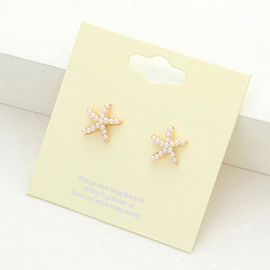 Starfish Pearl Stud Earrings