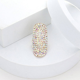 Crystal Rhinestone Pave Stretch Cocktail Ring