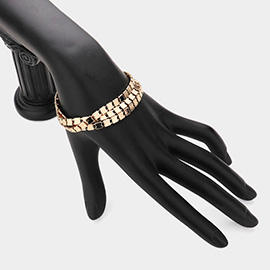 3-Row Metal Chain Bracelet