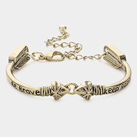 Be Brave Keep Going Message Arrow Bracelet