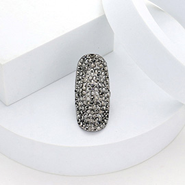 Crystal Rhinestone Pave Stretch Cocktail Ring