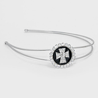 Crystal Pave Cross Headband