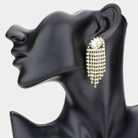 Rhinestone Fringe Evening Earrings