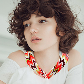 Chevron Pattern Fabric Chiffon Necklace