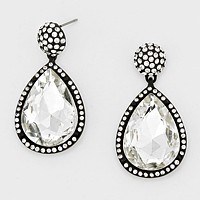 Teardrop Crystal Rhinestone Evening Earrings