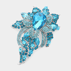 Floral Crystal Pave Bouquet Brooch / Pendant