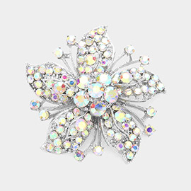 Crystal Rhinestone Flower Pin Brooch