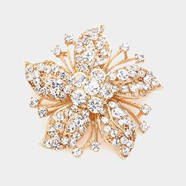 Bubble Crystal Pave Flower Pin Brooch