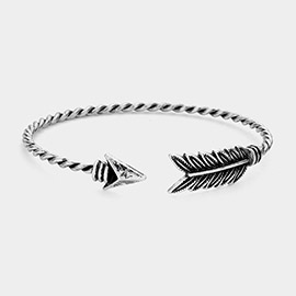 Feathered Arrow Twisted Wire Cuff Bracelet