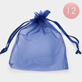 12PCS - 6.75 X 9.5 Ribbon Organza Gift Bags