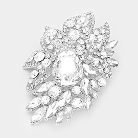 Crystal Rhinestone Petal Brooch / Pendant