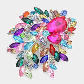 Floral Crystal Rhinestone Bouquet Brooch / Pendant