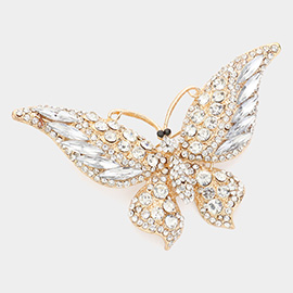 Glass Crystal Butterfly Pin Brooch