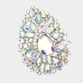 Crystal Rhinestone Teardrop Bouquet Pin Brooch