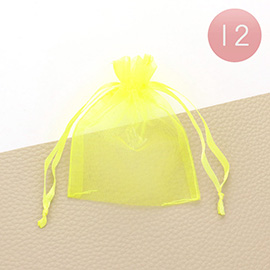 12PCS - 3 X 3.5 Ribboned Organza Gift Bags