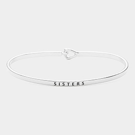 Sisters Brass Thin Metal Hook Bracelet