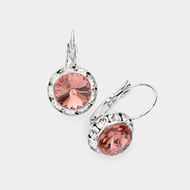 Rivoli Cut Genuine Crystal Lever Back Earrings