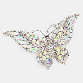 Glass Crystal Butterfly Pin Brooch