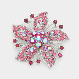 Crystal Rhinestone Flower Pin Brooch