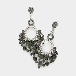 Marquise Crystal Chandelier Statement Evening Earrings