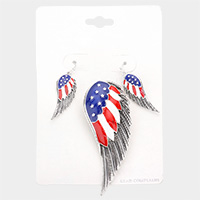 American USA Flag Wing Pendant Set