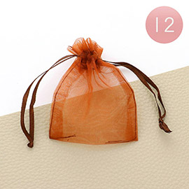 12PCS - 3 X 3.5 Ribboned Organza Gift Bags