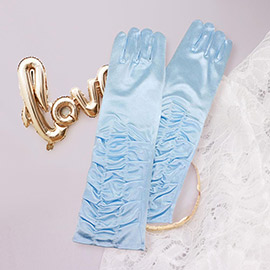 Dressy satin ruffle gloves