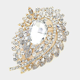 Oval Stone Accented Bouquet Pin Brooch