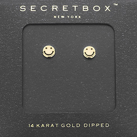 Secret Box_14K Gold Dipped Smile Stud Earrings