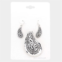 Metal Filigree Pendant Set