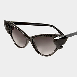 Crystal Embellished Cat Eye Sunglasses