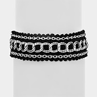 Metal chain knit bracelet