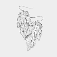 Metal leaf earrings